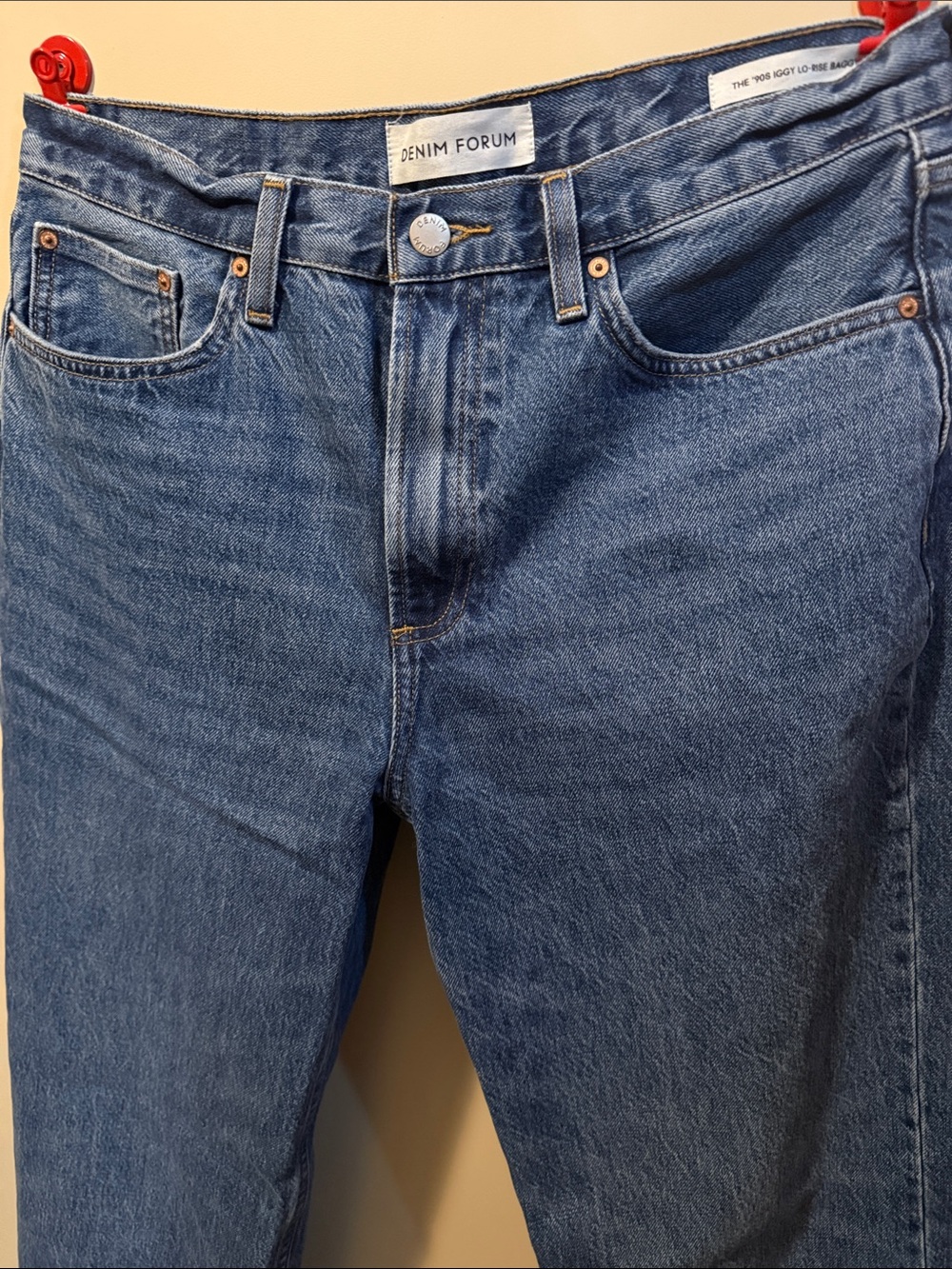 Denim Forum Women'sThe 90’s Iggy Super Lo-Rise Baggy Blue Wide-Leg Jeans